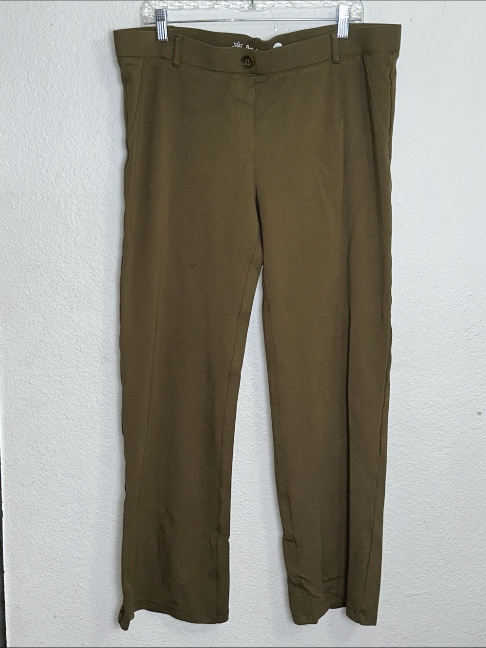 Betabrand Olive‎ Green Pants Pull On Stretch Flare Dress Yoga Dance Womens 2XL